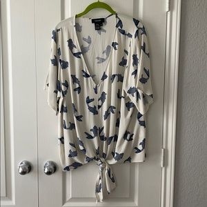Karen Karen short sleeve tie front blouse